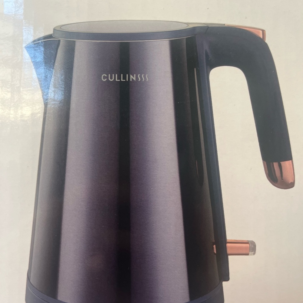Cullinsss  1L Cordless Electric Hot Water Kettle Auto Shutoff Black/Copper